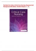 TEST BANK For Urden&comma; Critical Care Nursing&colon; Diagnosis and Management 8th Edition&comma; Verified Chapters 1 - 41&comma; Complete Newest Version