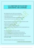AAA DRIVERS ED EXAM 2025 QUESTIONS AND ANSWERS