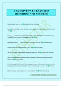 AAA DRIVER'S ED EXAM 2025 QUESTIONS AND ANSWERS