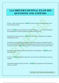 AAA DRIVER'S ED FINAL EXAM 2025 QUESTIONS AND ANSWERS