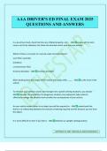 AAA DRIVER'S ED FINAL EXAM 2025 QUESTIONS AND ANSWERS