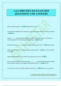 AAA DRIVER'S ED EXAM 2025 QUESTIONS AND ANSWERS