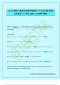 AAA DRIVER'S ED&sol;PERMIT EXAM 2025 QUESTIONS AND ANSWERS