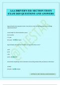 AAA DRIVER'S ED&colon; SECTION TESTS EXAM 2025 QUESTIONS AND ANSWERS