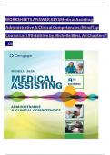 Medical Assisting Administrative & Clinical Competencies&lpar;WORKSHEETS ANSWER KEYS&rpar; &lpar;MindTap Course List&rpar; 9th Edition by Michelle Blesi&comma; All Chapters 1 - 58