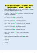 Breath Alcohol Testing   UPDATED   Exam  Questions and CORRECT  Answers 