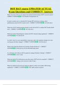 DOT BAT course UPDATED ACTUAL     Exam Questions and CORRECT  Answers