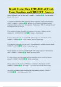 Breath Testing Quiz UPDATED ACTUAL     Exam Questions and CORRECT  Answers