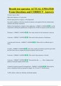 Breath test operator ACTUAL UPDATED    Exam Questions and CORRECT  Answers
