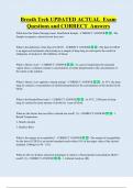 Breath Tech UPDATED ACTUAL  Exam  Questions and CORRECT  Answers 