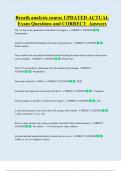 Breath analysis course UPDATED ACTUAL   Exam Questions and CORRECT  Answers 