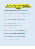 Breath Alcohol Testing   UPDATED  ACTUAL  Exam Questions and CORRECT   Answers 
