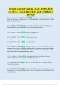 Breath Alcohol Testing &lpar;BAT&rpar; UPDATED  ACTUAL  Exam Questions and CORRECT   Answers