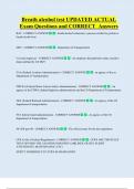 Breath alcohol test UPDATED ACTUAL   Exam Questions and CORRECT  Answers