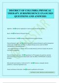 DISTRICT OF COLUMBIA PHYSICAL THERAPY JURISPRUDENCE EXAM 2025 QUESTIONS AND ANSWERS