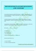 DIVEMASTER FINAL EXAM A 2025 QUESTIONS AND ANSWERS