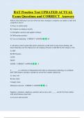 BAT Practice Test UPDATED ACTUAL     Exam Questions and CORRECT  Answers 