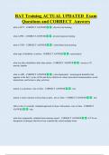 BAT Training ACTUAL UPDATED  Exam  Questions and CORRECT  Answers