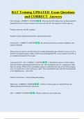 BAT Training UPDATED  Exam Questions  and CORRECT  Answers