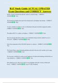 BAT Study Guide ACTUAL UPDATED   Exam Questions and CORRECT  Answers 