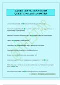 DANTE LEVEL 2 EXAM 2025 QUESTIONS AND ANSWERS