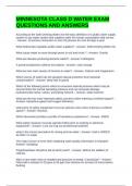 MINNESOTA CLASS D WATER EXAM QUESTIONS AND ANSWERS