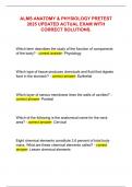 ALMS Anatomy & Physiology Pretest &ndash; 2025 Updated Actual Exam with Correct Solutions