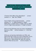 CERTIFIED MEDICATION AIDE PRACTICE EXAM WITH CORRECT ANSWERS 2025