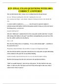 JCP- FINAL EXAM QUESTIONS WITH 100&percnt; CORRECT ANSWERS&excl;