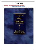 Test bank for Managing for Quality and Performance Excellence&comma; 10th Edition by James Evans and William Lindsay &vert;ALL CHAPTERS&vert;
