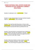 VANED NATIONAL REAL ESTATE EXAM 2025  UPDATED ACTUAL EXAM WITH CORRECT  SOLUTIONS&period;