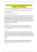 PSY 140- EXAM QUESTIONS WITH 100&percnt; CORRECT ANSWERS
