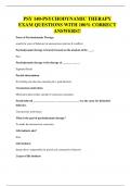 PSY 140-PSYCHODYNAMIC THERAPY EXAM QUESTIONS WITH 100&percnt; CORRECT ANSWERS&excl;
