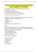 PSY 140- STUDY GUIDE QUESTIONS WITH 100&percnt; CORRECT ANSWERS&excl;