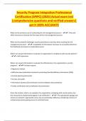 Security Program Integration Professional Certification &lpar;SPIPC&rpar; &lpar;2025&rpar; Actual exam test &vert;comprehensive questions and verified answers&vert; get it 100&percnt; ACCURATE