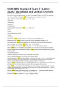 NUR 3196  Module 8 Exam 2 &vert; Latest study &vert; Questions and verified Answers