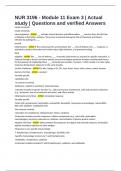 NUR 3196 - Module 11 Exam 3 &vert; Actual study &vert; Questions and verified Answers
