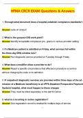 HFMA CRCR EXAM LATEST EXAM &lpar;170&plus; questions&rpar; Latest 2025 Actual Questions & Verified Answers &lpar;2025 &sol; 2026&rpar; A&plus; Grade 100&percnt; Guarantee Verified by Experts