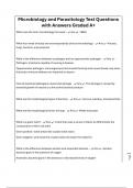 Microbiology and Parasitology Test Questions with Answers Graded A&plus;