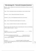 Microbiology Ch&period; 1 Test with Complete Solutions