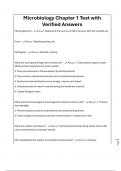 Microbiology Chapter 1 Test with Verified Answers