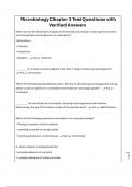 Microbiology Chapter 3 Test Questions with Verified Answers