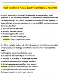 HESI Version 2 Actual Exam 55 Questions Latest 2025 Actual Questions & Verified Answers &lpar;2025 &sol; 2026&rpar; A&plus; Grade 100&percnt; Guarantee Verified by Experts
