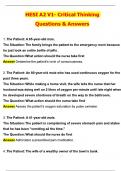 HESI A2 V1 Critical Thinking Questions Exam Latest 2025 Actual Questions & Verified Answers &lpar;2025 &sol; 2026&rpar; A&plus; Grade 100&percnt; Guarantee Verified by Experts