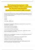 PN1 Professional Nursing Exam 1&sol; PN1 &lpar;PROFESSIONAL NURSING 1&rpar; 2025&vert;Complete Exam Test &vert;Recently Testing Real Exam Questions&vert;Verified Solutions &lpar;100&percnt; correct&rpar;&excl;&excl;