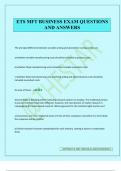 ETS MFT BUSINESS EXAM QUESTIONS AND ANSWERS