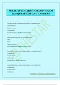 FETAL ECHOCARDIOGRAPHY EXAM 2025 QUESTIONS AND ANSWERS