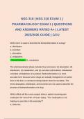 NSG 318 &vert; NSG 318 EXAM 1 &vert; PHARMACOLOGY EXAM 1 &vert; QUESTIONS AND ANSWERS RATED A&plus; &vert; LATEST 2025&sol;2026 GUIDE &vert; GCU