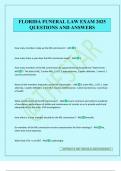 FLORIDA FUNERAL LAW EXAM 2025 QUESTIONS AND ANSWERS