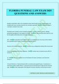 FLORIDA FUNERAL LAW EXAM 2025 QUESTIONS AND ANSWERS